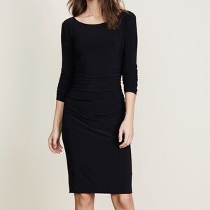 Kamali Kulture x Norma Kamali long sleeve shirred waist dress S date night LBD